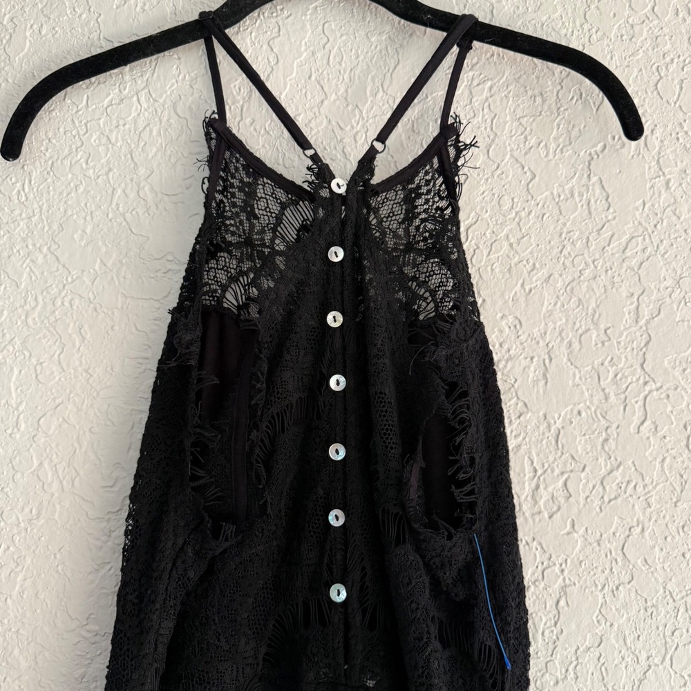 Free People She's Got it Black lace mini dress sleeveless backless sexy - Picture 11 of 16